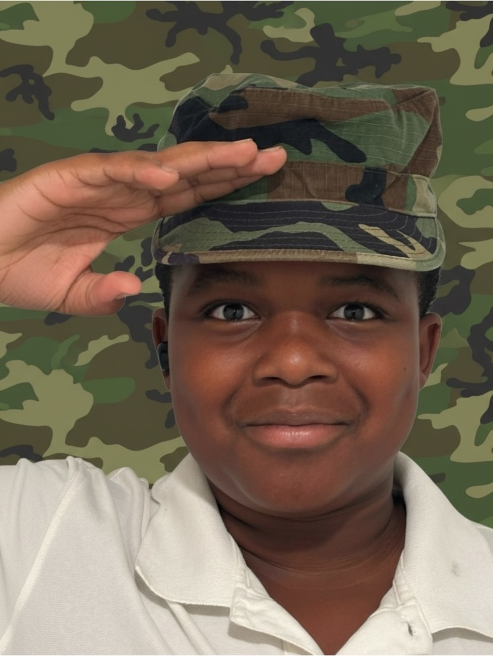 Camouflage Military Cadet Cap - Green Camo